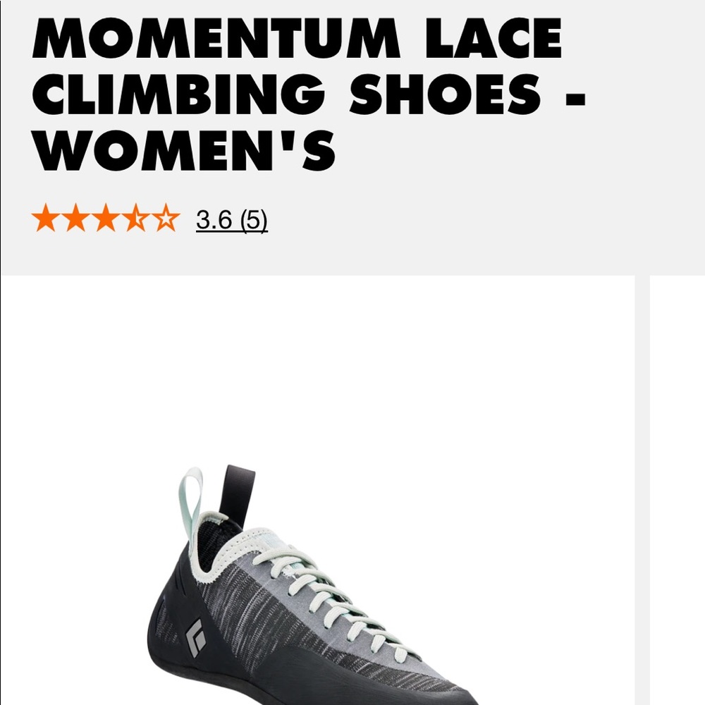 Black Diamond Womens 7.5 momentum climbing shoe
